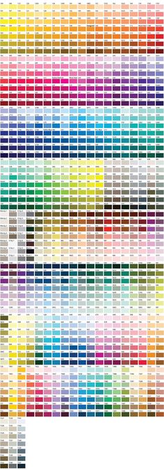 the color chart for all different colors in this page, it is very easy to see