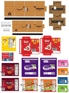 an assortment of different boxes and packages