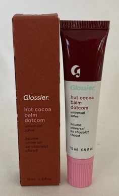 Glossier Limited Edition HOT COCOA BALM DOTCOM Salve Original Formula BNIB. Beautiful shade and a LIMITED EDITION only for the holidays! STOCK UP TODAY! Original Formula so this is not vegan. 15 ml tube with built in applicator. GORGEOUS!! Hot Cocoa Balm Dotcom, Glossier Hot Cocoa, Glossier Bronzer, Glossier Cherry Balm Dotcom, Glossier Lip Balm, Apology Gifts, Xmas Wishlist, 2024 Wishlist, Xmas Wishes