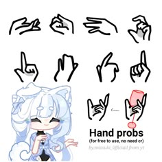 hand props for anime characters and their expressions