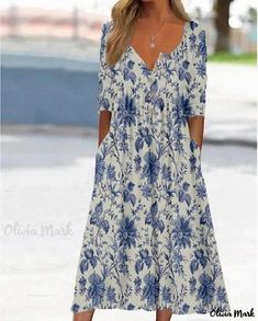 Olivia Mark - Florally Printed Long Dress with Practical Pocket Design Long Wrap Dress, Belted Wrap Dress, Gown Pattern, Wrap Around Dress, Long Sleeve Gown, Printed Long Dresses, Printed Wrap Dresses, Floral Print Maxi Dress, Floral Print Maxi