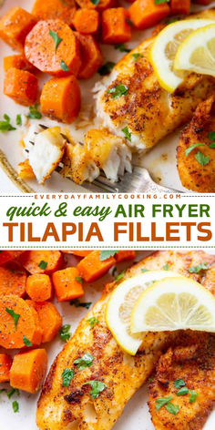 Serve these Quick and Easy Air Fryer Tilapia Fillets! They're a quick weeknight dinner in just 20 minutes. Deliciously crispy while being healthy, this air fried tilapia recipe is an easy homemade meal everyone will love! Tilapia Recipes Air Fryer, Air Fryer Tilapia Recipes, Best Tilapia Recipe, Dinners For Family, Fried Tilapia Recipes, Air Fryer Tilapia, Fried Tilapia, Tilapia Recipe