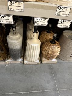 the price of propane is displayed on shelves