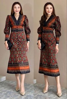 Asian Style Dress, Filipiniana Dress, Simple Frocks