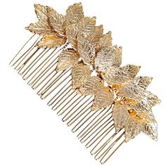 Description This chic and simple hair comb with alloy leaf design is stylish and delicate, making you more impressive and attractive among the crowd. Sturdy and solid wedding hair comb design ensures it will stay on your hairstyles throughout your all day, gives you a professional look. Features -Color:Golden -Material: Alloy -Size:10.50X5.00X1.00cm/4.13X1.97X0.39in - Creative meal leaf design with impeccable craftsmanship, hair comb is stylish and unique. - Hair comb is well made of alloy metal Flower Girl Headpiece, Side Comb, Bridal Women, Hair Comb Accessories, Embellished Headbands, Bride Headpiece, Bride Accessories, Hair Comb Wedding, Hair Decorations