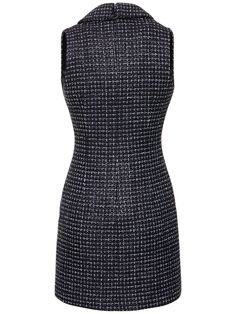 This sleeveless mini dress is crafted from tweed and features a button closure. The dress is embellished with sequins and has two front pockets. The pattern placement may vary. All Over Pattern, Alessandra Rich, Rich Women, Shearling Jacket, Sleeveless Mini Dress, Navy Women, Swimwear Tops, Party Outfit, Pants Set