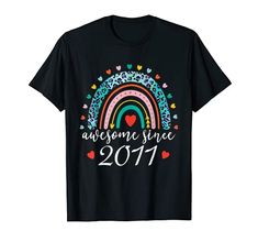 Awesome Since 2011 Cute Rainbow Born In 2011 Boys Girls T-Shirt Funny Eleven Year Old Rainbow Unusual Baby Names, 11th Birthday