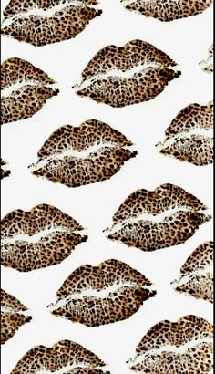 a pattern of leopard print lips on a white background