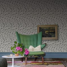 Inspired by the classic foliage of the English countryside this design features cascading leaves vines and berries. Please note Actual pattern repeat is 55cm. Seen here in the Blue colourway. Ivy Wallpaper, Farrow & Ball Wallpaper, Buy Wallpaper, Ivy Leaves, Cosy Room, Farrow And Ball, Ivy Leaf, Wallpaper Direct, The Ivy