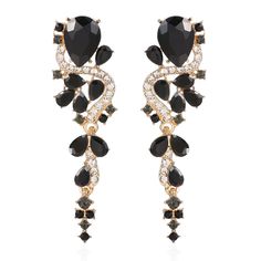 PRICES MAY VARY. ❤High Quality Material❤:The large sparkly statement earrings made from crystal,rhinestone and gold plated.they are nickle free,lead free,hypoallergenic and comfortable. ❤Long Black Rhinestone Bridal Teardrop Earrings Size❤: 2.5 inch X 0.7 inch X 6 g. ❤Unique Design❤:These big crystal statement chandelier earrings looks very gorgeous and sparkly.Unique sophisticated chandelier design can be matched with different outfits,complement different looks and make you stand out from the Chandelier Long, Teardrop Chandelier, Colorful Chandelier, Statement Chandelier, Teardrop Bridal Earrings, Long Chandelier, Gold Chandelier Earrings, Bridal Wedding Earrings, Earrings Dangling