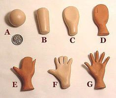 several different types of hand and finger shapes on a white surface with the letters abc, c, d, e, f