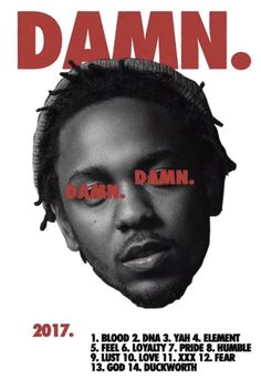 a poster with the words damn on it and a man's face in red