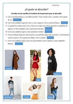 an article in spanish describing different types of clothes