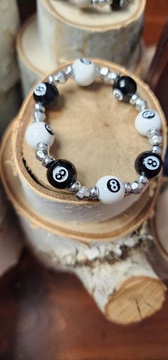 Handmade Silver 8 Ball Beaded Bracelet Doll Jewelry, 8 Ball, Arm Band, Handmade Silver, Beaded Bracelet, Doll Toys, Doll Clothes, Beauty Book, Action Figures