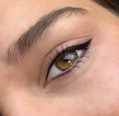 Waterline Tattoo, Tattoo Eye Design, Permanent Winged Eyeliner, Eyeliner Microblading, Winged Permanent Eyeliner, Permanent Top Eyeliner