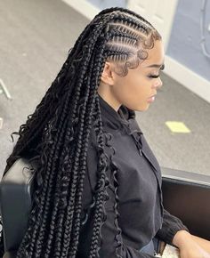 Spanish Braids Hairstyles, Big Fulani Braids, Big Cornrows Hairstyles, Weave Ponytail Hairstyles, Big Box Braids Hairstyles, Braided Cornrow Hairstyles, Cute Box Braids Hairstyles, Braids Hairstyles Pictures