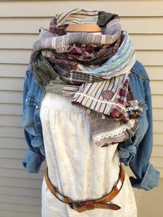 CUSTOM made Eco SCARF shabby chic scarf patchwork scarf by zasra Artisan Handmade Scarves For Winter, Bohemian Multicolor Scarves For Winter, Patchwork Scarf Folksy, Patchwork Scarf Knit, Patchwork Scarves, Sewing Scarves, Chic Scarf, Patchwork Scarf, Chic Scarves