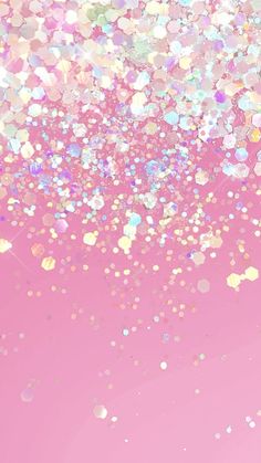 a pink background with lots of confetti on it