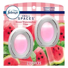 two pieces of pink watermelon scented candle