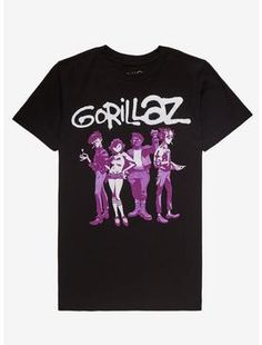 Gorillaz Group Boyfriend Fit Girls T-Shirt, Gorillaz Merch, Gorillaz Shirt, Hot Topic Store, Random Clothing, Girls T Shirt, Band Merch, Gorillaz, Sweaters And Jeans, Cool Clothes