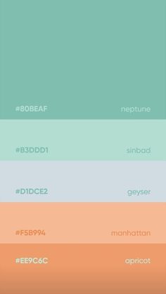 the color scheme for different colors and font