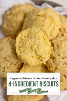 vegan and oil - free gluten - free option for 4 ingredient biscuits