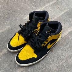 Good Condition Shoes Yellow, Jordan 1s, Jordans For Men, Jordan Shoes, Mens Shoes Sneakers, Jordan 1, Men's Shoes, Jordan, Shoes Sneakers