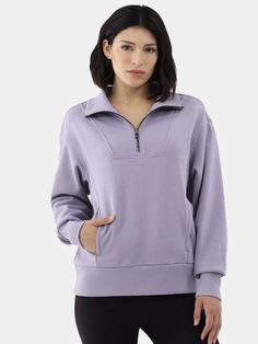 Buy Avia Women's and Women's Plus Fleece-Lined Quarter-Zip Pullover, Sizes XS-4X at Walmart.com Sporty Chic, Quarter Zip Pullover, Womens Activewear, Active Wear For Women, Quarter Zip, Sweatshirts Women, Hoodies Womens, Active Wear, Sweatshirts Hoodie