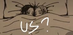 an image of two people laying in bed with the words u s i on it