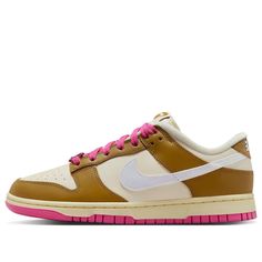 Shop (WMNS) Nike Dunk Low 'Just Do It - Bronzine Pink' FD8683-700 at KICKS CREW — your go-to for authentic, stylish sneakers. Whether for fashion, performance, or collection, find your perfect pair with us. Streetwear Shoes, Clog Boots, Nike Models, Baskets Nike, Dunks Nike, Nike Brand, Nike Store, Air Max 1, Nike Dunk Low