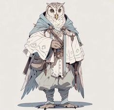 Dnd Races, Owl Illustration, Owl Cartoon, Dungeons And Dragons Characters, Dnd Art, D&d Dungeons And Dragons, Dungeons And Dragons Homebrew, Game Character Design, Owl Art