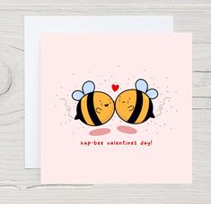 a card with two bees hugging each other and the words keep bee anniversary written on it