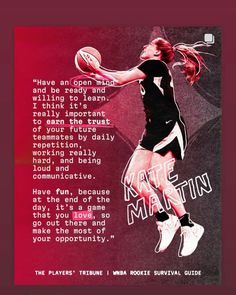 an advertisement for the women's basketball team, featuring a woman in black and white uniform