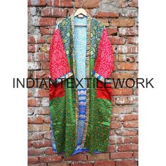 Product Name - Vintage Silk Kimono Robe Product Color - Multi-color Material - Silk Body Size - Free Size Kimono Length - 48 Inches (Approx) Sleeve Length - 3/4 Sleeve This kimono is made from vintage silk blend sari. Each sari is unique and different you cannot find the same another find. We collect the sari's from different place of India and do customization. Note :- These kimono's are made with vintage recycled silk sari so minor errors are normal like stains. Note :- The color are brightness of actual product may very due to digital photography and photo editing. We crossed check each and every product before listing. If you have any inquiry feel free to message us. Payment policy :- We accept the payment by Payoneer. International Buyers are responsible for their countries duties and Maternity Gown, Silk Kimono Robe, Silk Sari, Pajama Robe, Womens Robes, Summer Clothing, Silk Kimono, Vintage Silk, Body Size