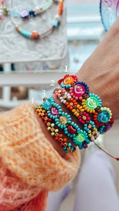 Summer Beaded Bracelets, Daisy Bracelets, Summer Catch, Summer Jewelry Trends, Daisy Bracelet, Seed Bead Bracelet, Mood Boosters, Rainbow Bracelet, Crochet Bracelet