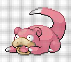 a cross stitch pattern with a pink pig holding a teddy bear in it's paws