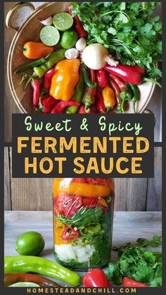 the ingredients in this homemade fermented hot sauce are ready to be eaten