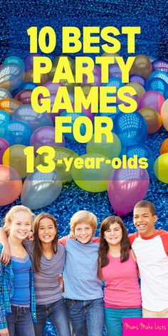 This is a list of the ten best party games for 13-year olds, fun birthday party games for 13-year-old birthday parties, add these fun party games to your party planning checklist for making the best 13th birthday party for your son or daughter. These are the most popular birthday party games for 13-year-olds, teen party games, fun teen party games, teen birthday party games, games for teenagers, the best party games for teens. 13th birthday party, 13-year-old party, party for 13-yea-old Party Games For 3rd Graders, Thirteenth Birthday Party Games, 13 Birthday Games Ideas, Old School Party Games, Fun Games To Play At A 13th Birthday Party, 13th Birthday Party Games For Boys, 13 Birthday Party Activities, 13 Birthday Games