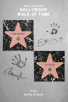 Our DIY Hollywood walk of fame activity Walk Of Fame Star Template, Hollywood Week Activities, Diy Hollywood Stars Walk Of Fame, Hollywood Day At School, Diy Hollywood Star, Hollywood Crafts For Kids Activities, Walk Of Fame Craft, Hollywood Star Craft, Hollywood Activities For Kids