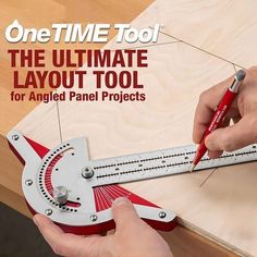 a person is using a ruler to measure the length of a piece of wood with one time tool