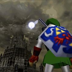 an animated image of a knight holding a shield