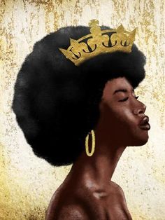 size: 12x9in Art Print: Afro Queen 1 by Marcus Prime : Black Royalty Aesthetic, Afro Queen, Great Paintings, Flagstaff, Photo Styling, Black Queen, Black Art, High Quality Art Prints, Find Art