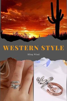 Vintage metal color cactus ring for biker, rock & roll, punk, bohemian theme. Wrap open ring design makes one size suitable for most finger size. Punk Bohemian, Open Ring Design, Color Cactus, Cactus Ring, Wrap Ring