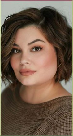 Short Haircut Plus Size, Plus Size Women With Short Hair, Short Hair Round Face Plus Size, Hairstyles For Plus Size Women, Short Hair For Chubby Faces, Plus Size Hairstyles, Over 40 Hairstyles, Short Wavy Haircuts, Hairstyle For Chubby Face