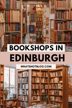 bookshelves in edinburgh with text overlay