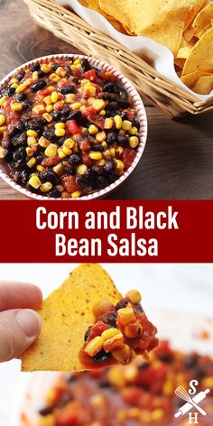 corn and black bean salsa with tortilla chips