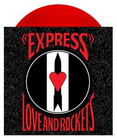 a red and black record with the words express love and rockets on it's cover