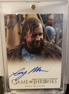 an autographed card from the tv series game of thrones