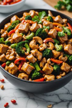 A photo of a  Cashew Chicken Stir Fry a Stir fry Recipes Chicken Veggie Stir Fry, Thai Stir Fry, Low Fat Dinner, Cashew Chicken