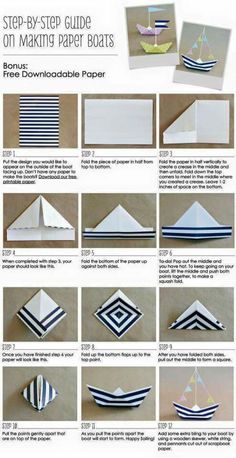 instructions for how to make a paper boat